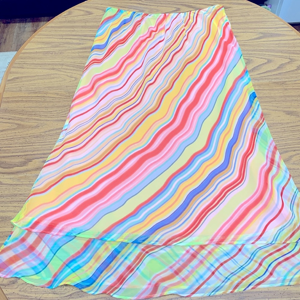 Long modest multi color designed Cato skirt - Picture 2 of 7